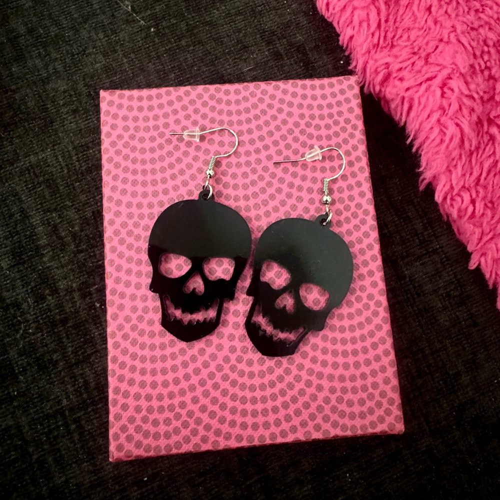 Black Skull Earrings